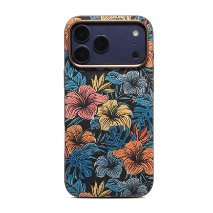 For iPhone 18 Pro Denior Vintage Boho Embroidery Style Magnetic Protective Phone Case - Blue - EDA009933008E
