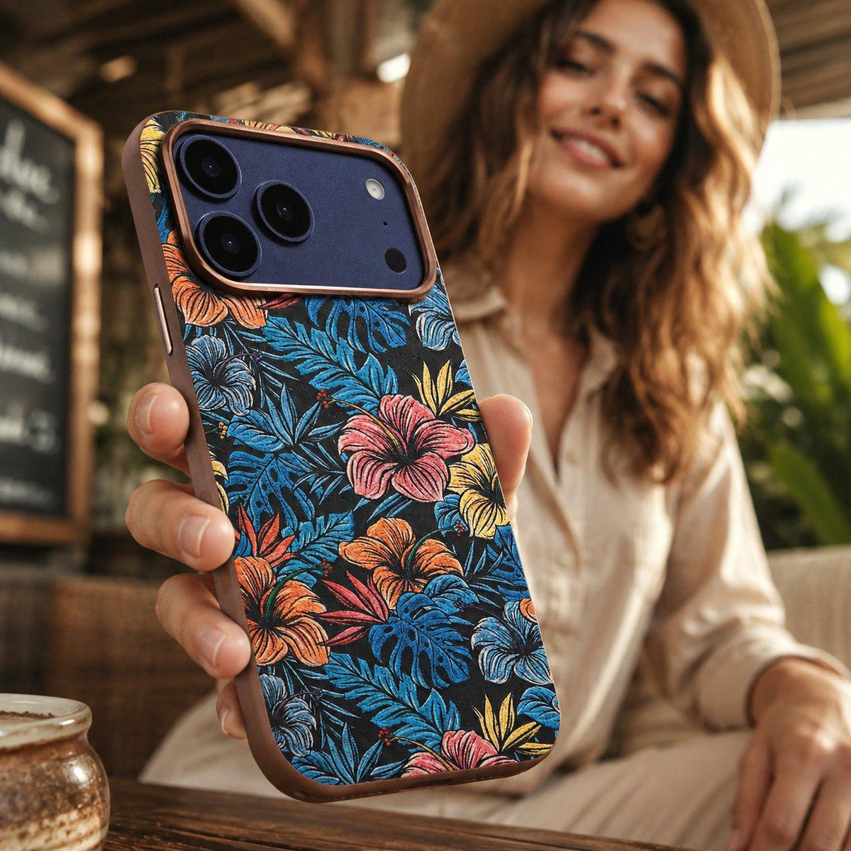 For iPhone 18 Pro Denior Vintage Boho Embroidery Style Magnetic Protective Phone Case - Blue - EDA009933008E