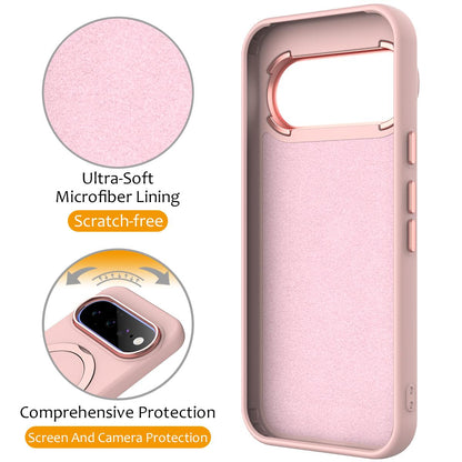 For Google Pixel 11 Pro XL/10 Pro XL Gen1.5 Pivot Ring Holder TPU Hybrid PC Phone Case - Pink - EDA009934101B