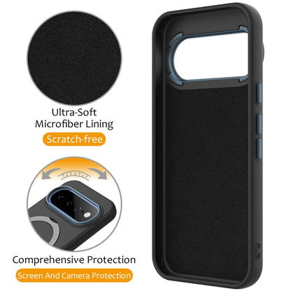 For Google Pixel 11 Pro XL/10 Pro XL Gen1.5 Pivot Ring Holder TPU Hybrid PC Phone Case - Black - EDA009934101C