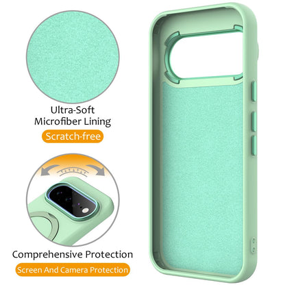 For Google Pixel 11 Pro XL/10 Pro XL Gen1.5 Pivot Ring Holder TPU Hybrid PC Phone Case - Green - EDA009934101D