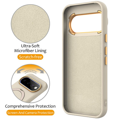For Google Pixel 11 Pro XL/10 Pro XL Gen1.5 Pivot Ring Holder TPU Hybrid PC Phone Case - Apricot - EDA009934101E