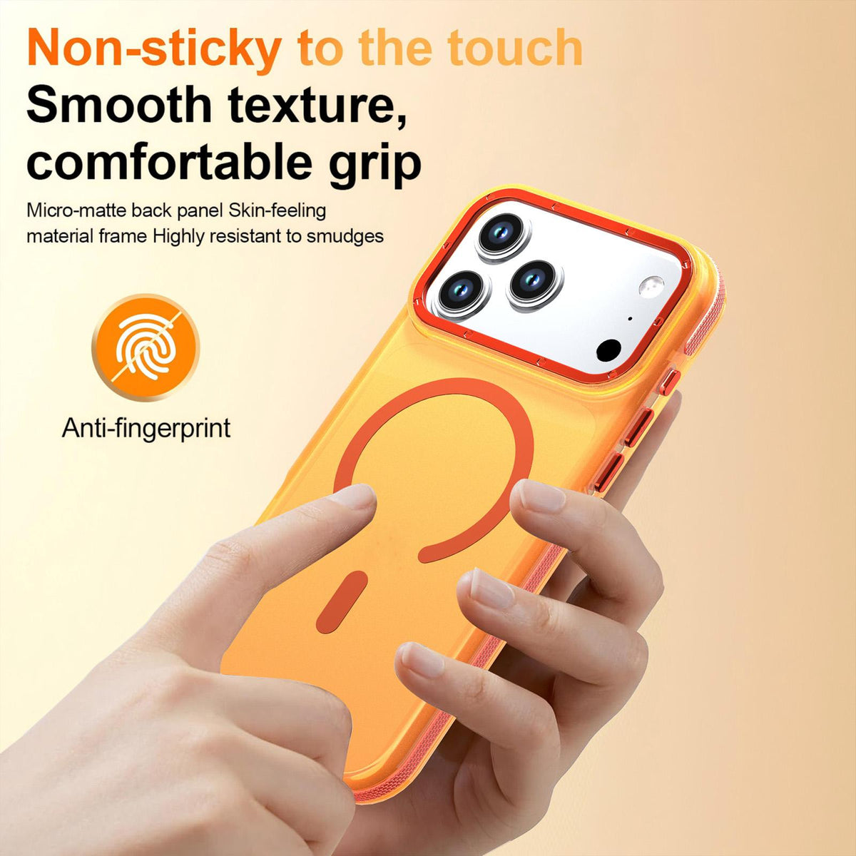 For iPhone 18 Pro Two-tone Contrast Magnetic Phone Case - Orange - EDA009934502A