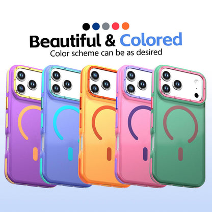 For iPhone 18 Pro Two-tone Contrast Magnetic Phone Case - Green - EDA009934502D