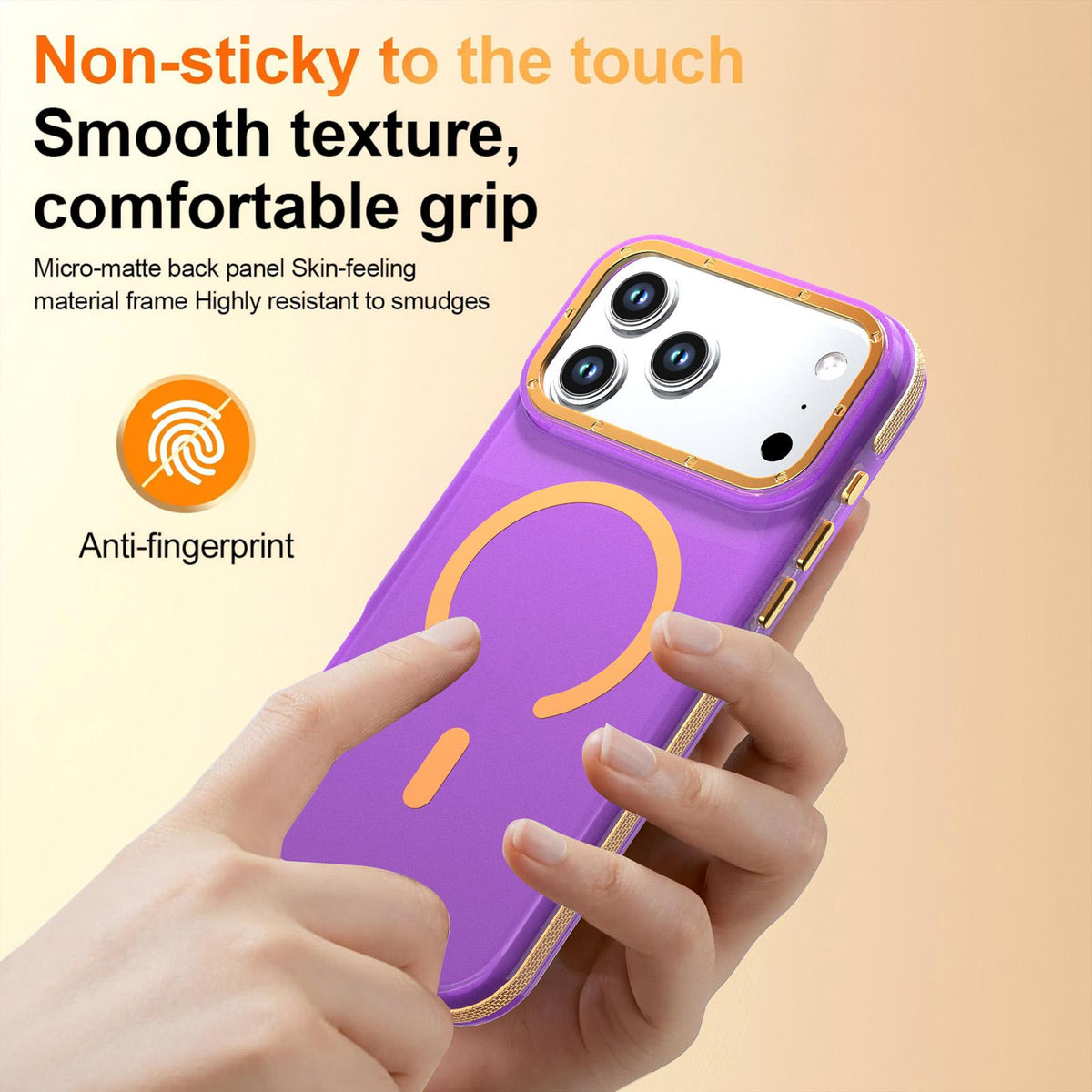 For iPhone 18 Pro Two-tone Contrast Magnetic Phone Case - Purple - EDA009934502E