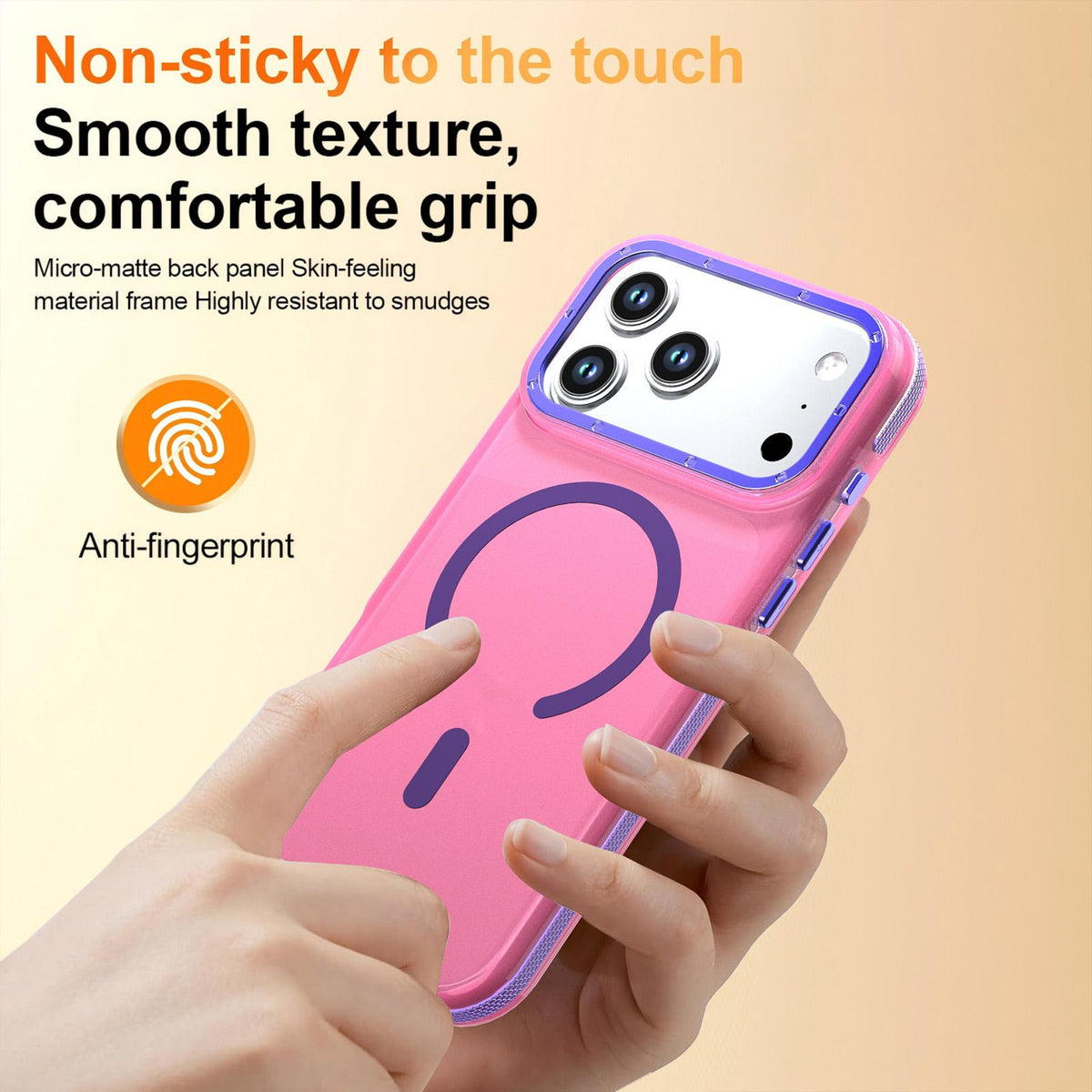 For iPhone 17 Pro Max Two-tone Contrast Magnetic Phone Case - Pink - EDA009934503B