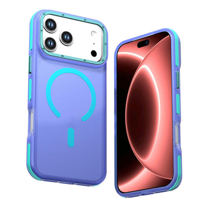 For iPhone 17 Pro Max Two-tone Contrast Magnetic Phone Case - Blue - EDA009934503C