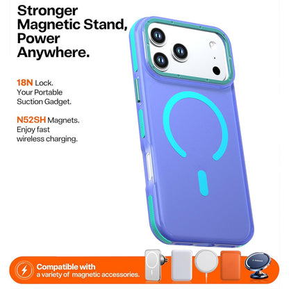 For iPhone 17 Pro Max Two-tone Contrast Magnetic Phone Case - Blue - EDA009934503C