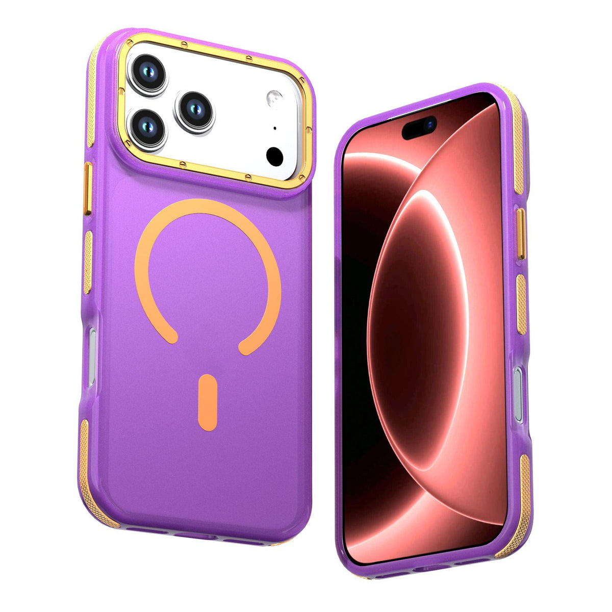 For iPhone 17 Pro Max Two-tone Contrast Magnetic Phone Case - Purple - EDA009934503E