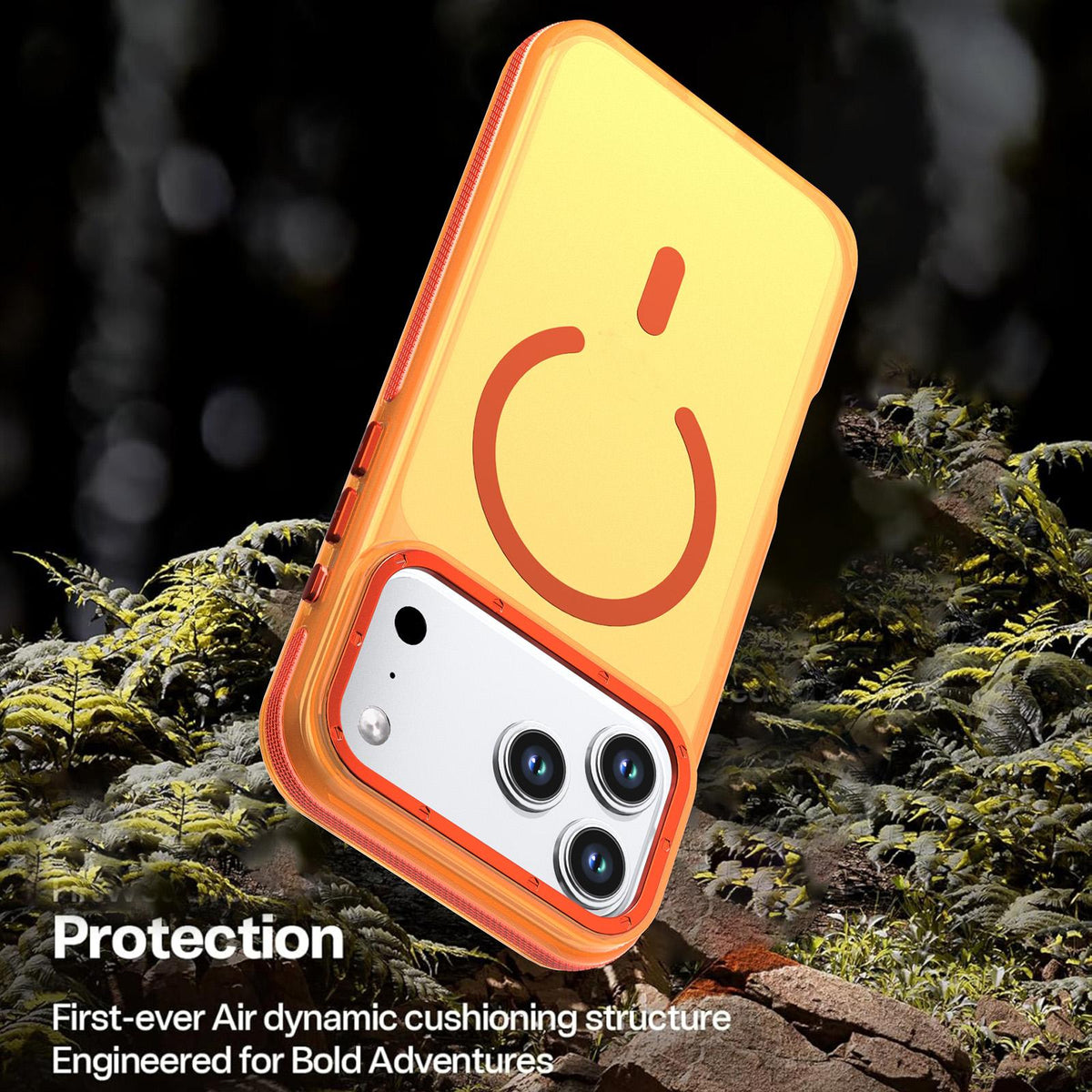 For iPhone 17 Pro Two-tone Contrast Magnetic Phone Case - Orange - EDA009934504A