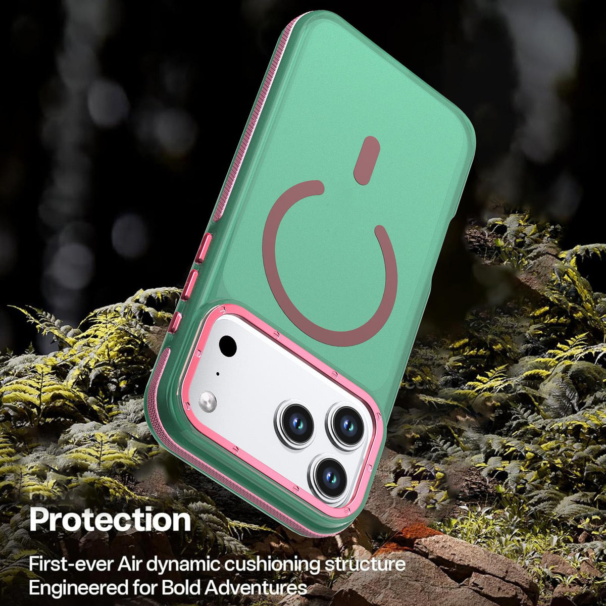 For iPhone 17 Pro Two-tone Contrast Magnetic Phone Case - Green - EDA009934504D