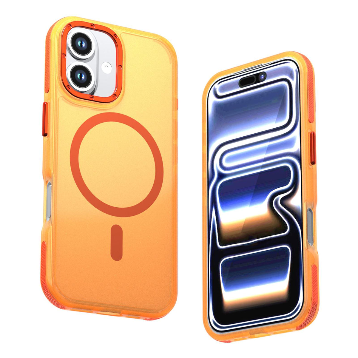 For iPhone 17 Two-tone Contrast Magnetic Phone Case - Orange - EDA009934505A