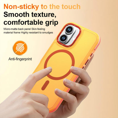 For iPhone 17 Two-tone Contrast Magnetic Phone Case - Orange - EDA009934505A