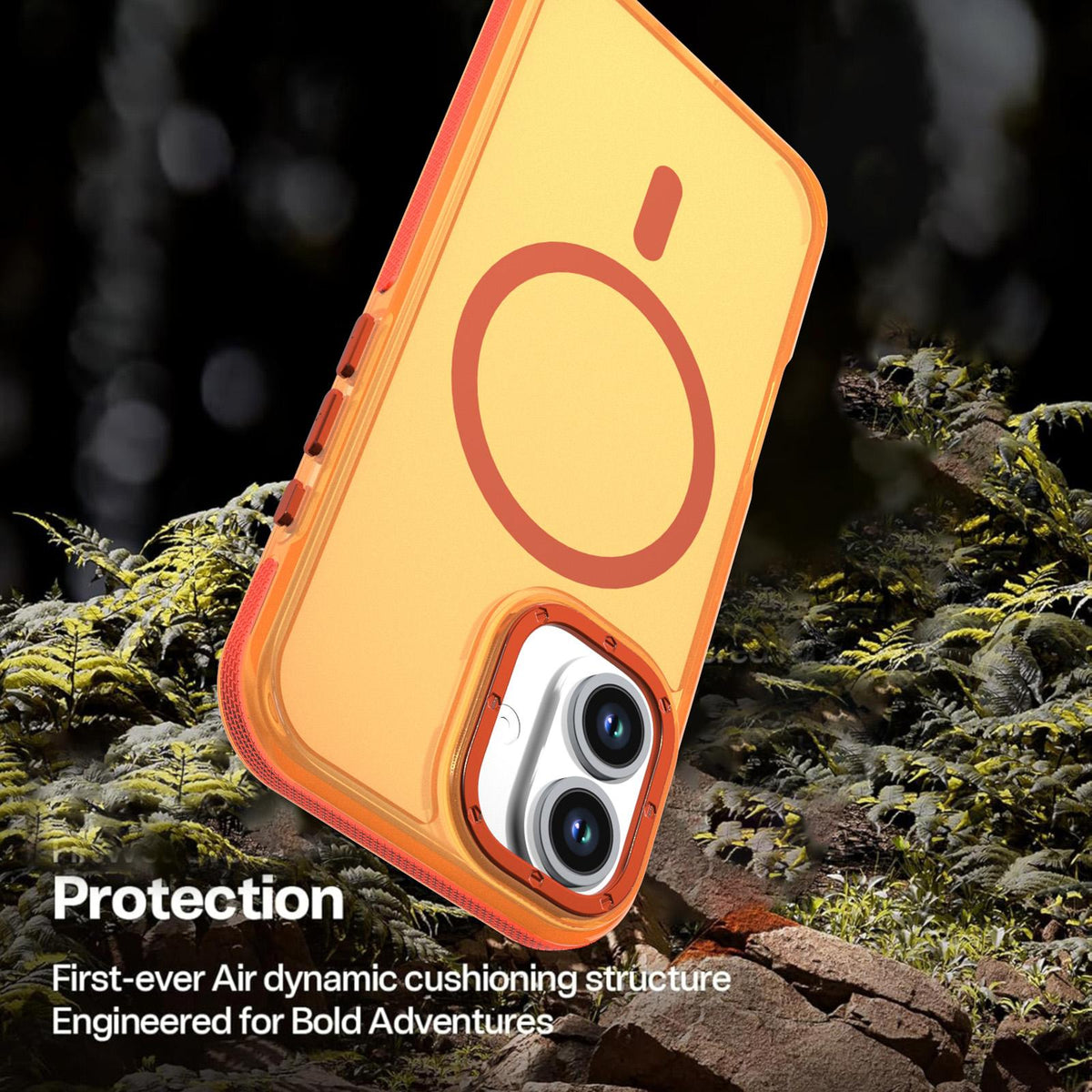 For iPhone 17 Two-tone Contrast Magnetic Phone Case - Orange - EDA009934505A