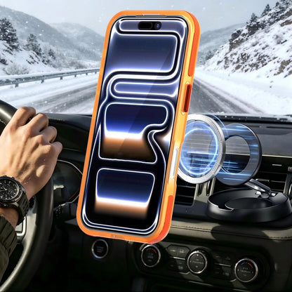 For iPhone 17 Two-tone Contrast Magnetic Phone Case - Orange - EDA009934505A