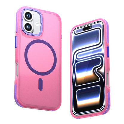 For iPhone 17 Two-tone Contrast Magnetic Phone Case - Pink - EDA009934505B