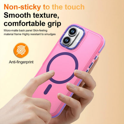 For iPhone 17 Two-tone Contrast Magnetic Phone Case - Pink - EDA009934505B