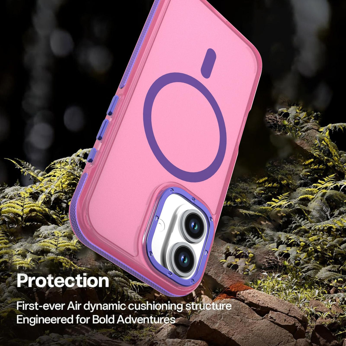 For iPhone 17 Two-tone Contrast Magnetic Phone Case - Pink - EDA009934505B