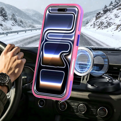For iPhone 17 Two-tone Contrast Magnetic Phone Case - Pink - EDA009934505B