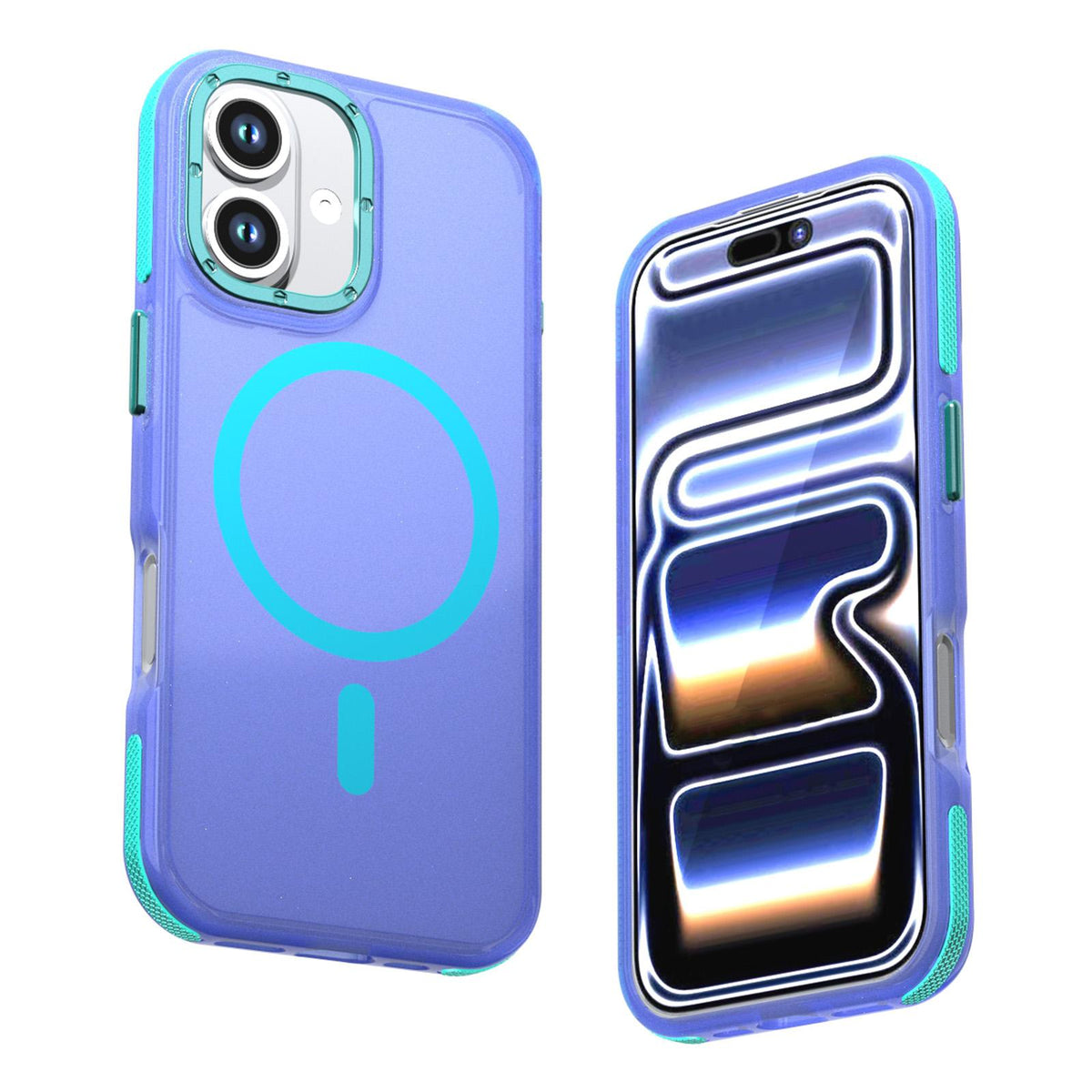 For iPhone 17 Two-tone Contrast Magnetic Phone Case - Blue - EDA009934505C