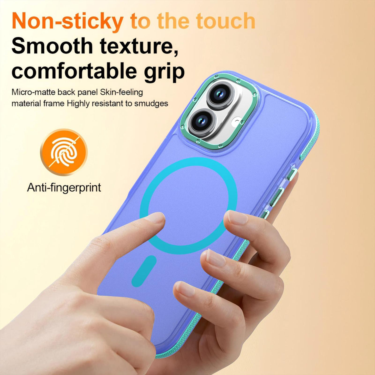 For iPhone 17 Two-tone Contrast Magnetic Phone Case - Blue - EDA009934505C