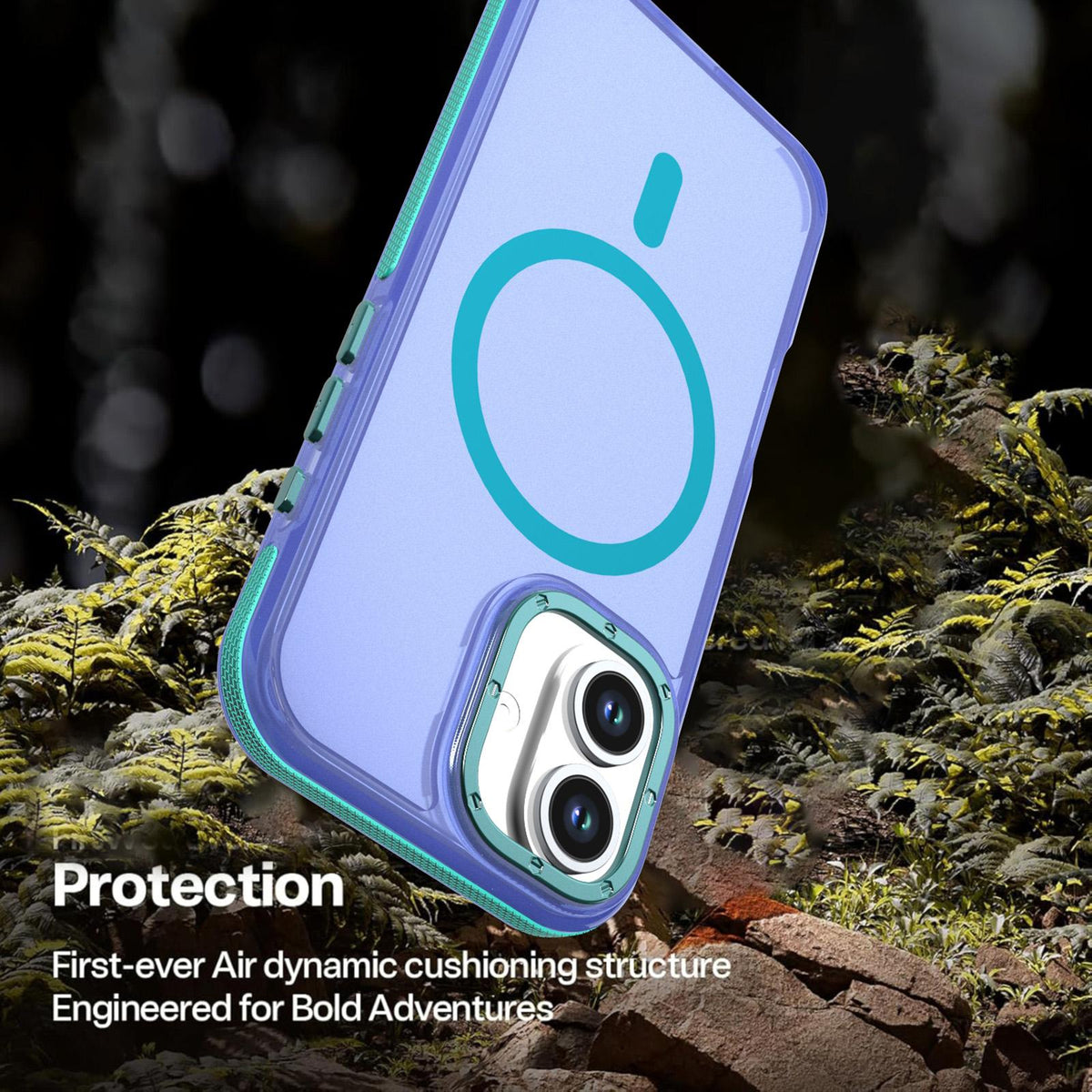 For iPhone 17 Two-tone Contrast Magnetic Phone Case - Blue - EDA009934505C