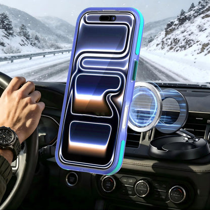 For iPhone 17 Two-tone Contrast Magnetic Phone Case - Blue - EDA009934505C