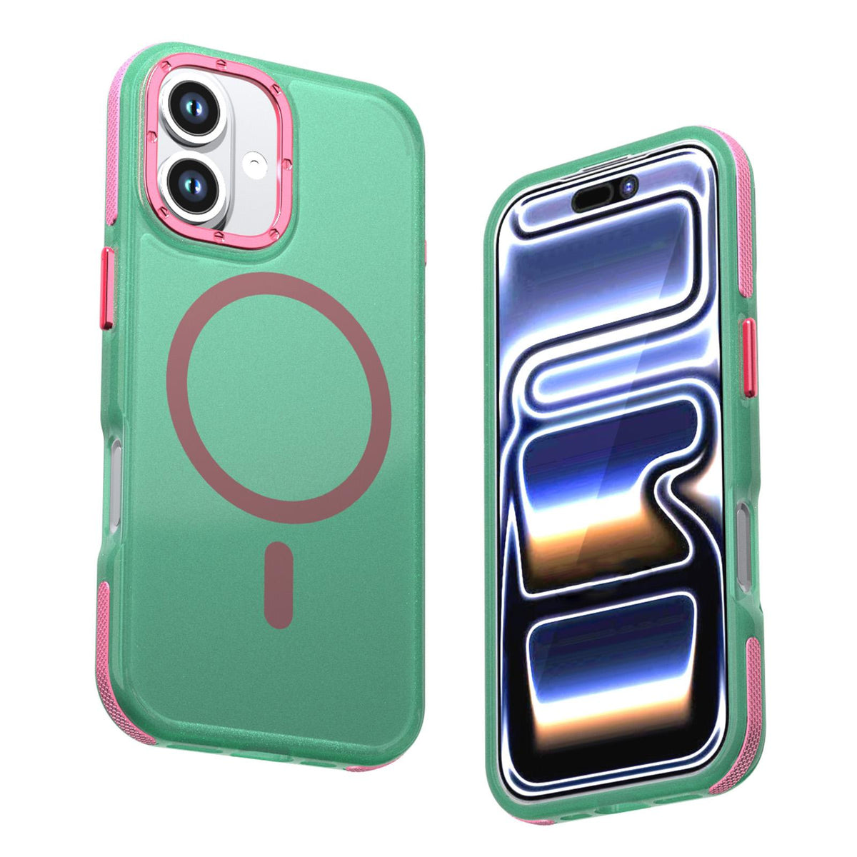 For iPhone 17 Two-tone Contrast Magnetic Phone Case - Green - EDA009934505D
