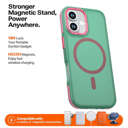 For iPhone 17 Two-tone Contrast Magnetic Phone Case - Green - EDA009934505D