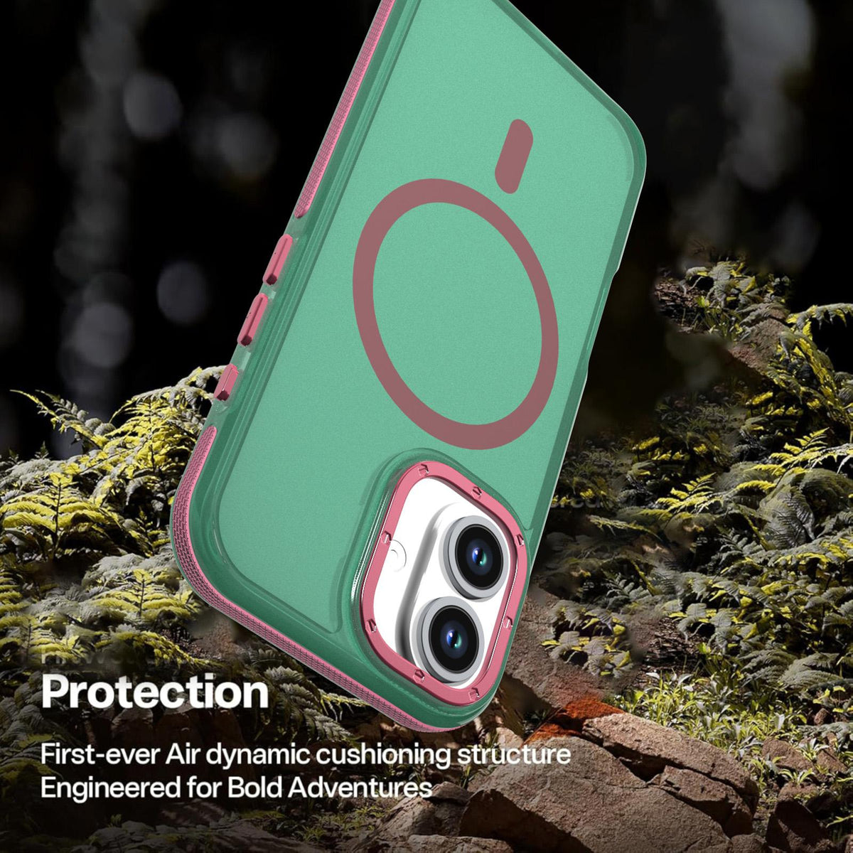 For iPhone 17 Two-tone Contrast Magnetic Phone Case - Green - EDA009934505D