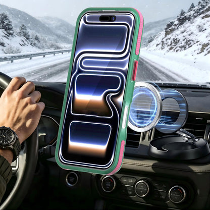 For iPhone 17 Two-tone Contrast Magnetic Phone Case - Green - EDA009934505D