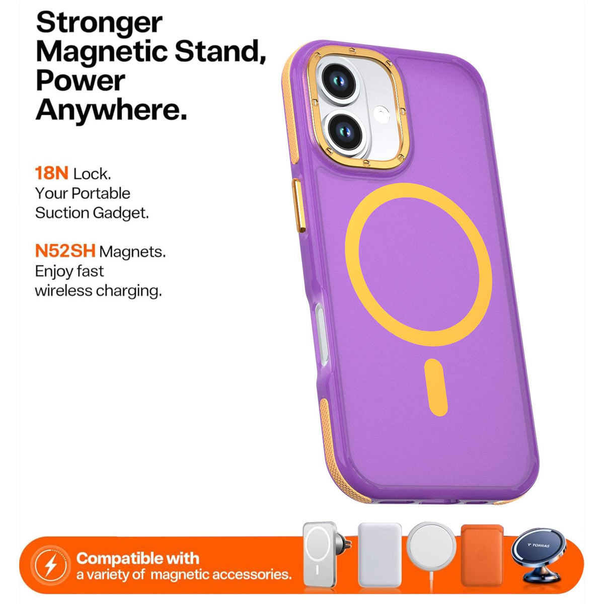 For iPhone 17 Two-tone Contrast Magnetic Phone Case - Purple - EDA009934505E