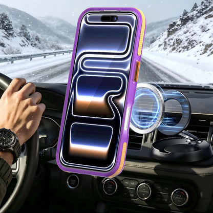For iPhone 17 Two-tone Contrast Magnetic Phone Case - Purple - EDA009934505E