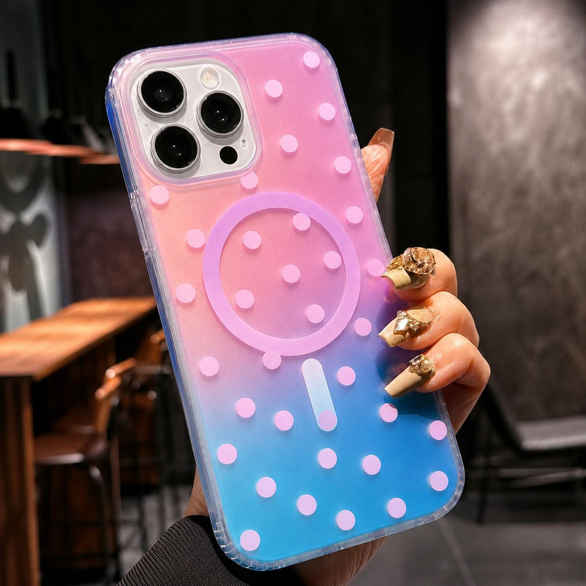 For iPhone 14 Pro Max Gilded Star River Series Magnetic Phone Case - Purple - EDA009935410B