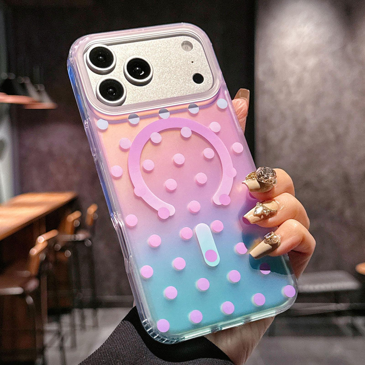 For iPhone 18 Pro Max Gilded Star River Series Magnetic Phone Case - Purple - EDA009935413B
