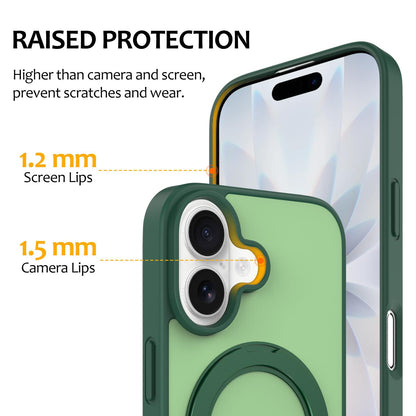 For iPhone 17 Skin Feel Revolving Kickstand Magnetic Phone Case - Green - EDA009937104B