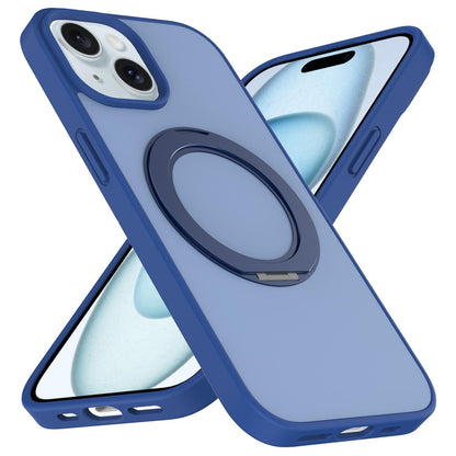 For iPhone 14 / 13 Skin Feel Revolving Kickstand Magnetic Phone Case(Blue)