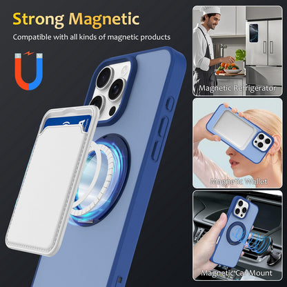 For iPhone 12 / 12 Pro Skin Feel Revolving Kickstand Magnetic Phone Case(Blue)