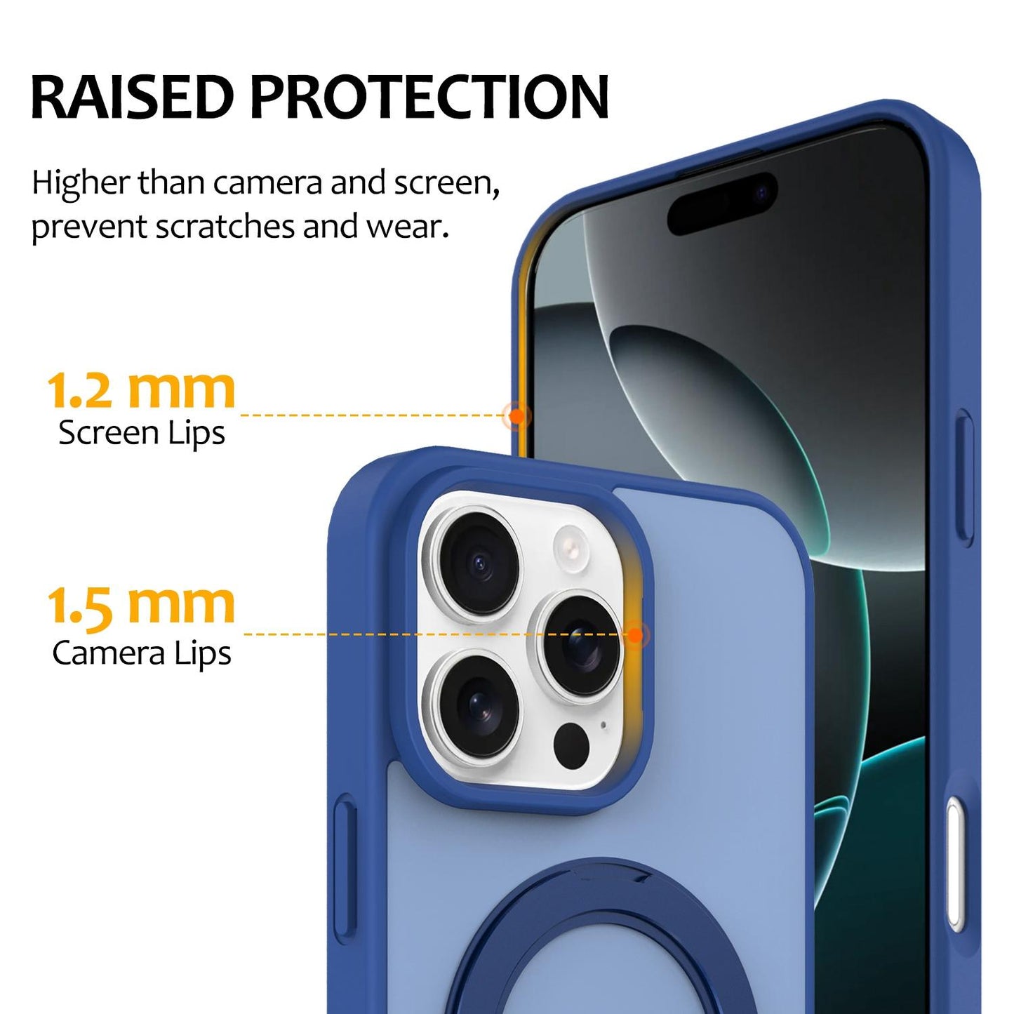 For iPhone 12 / 12 Pro Skin Feel Revolving Kickstand Magnetic Phone Case(Blue)