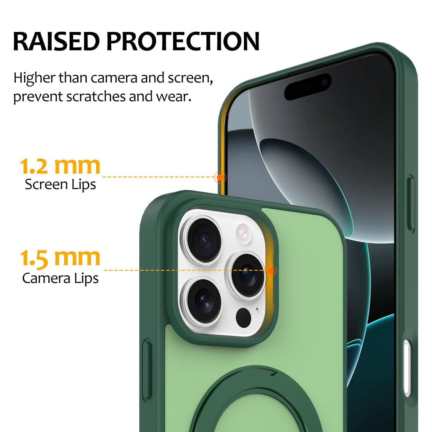 For iPhone 12 / 12 Pro Skin Feel Revolving Kickstand Magnetic Phone Case(Green)