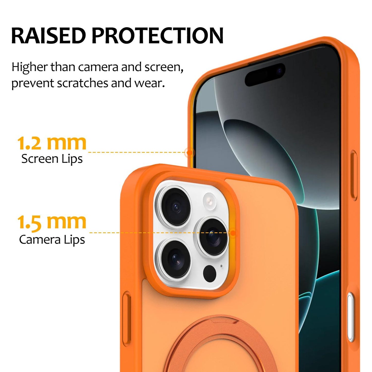 For iPhone 12 / 12 Pro Skin Feel Revolving Kickstand Magnetic Phone Case(Orange)