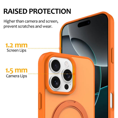 For iPhone 12 / 12 Pro Skin Feel Revolving Kickstand Magnetic Phone Case(Orange)
