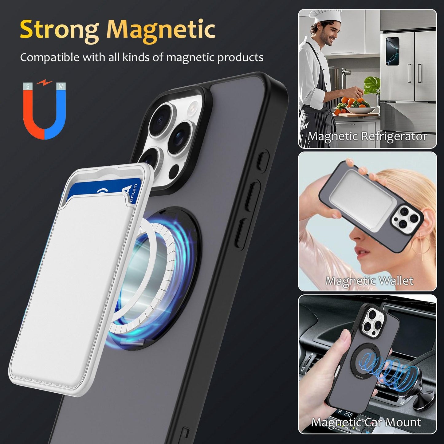 For iPhone 12 / 12 Pro Skin Feel Revolving Kickstand Magnetic Phone Case(Black)