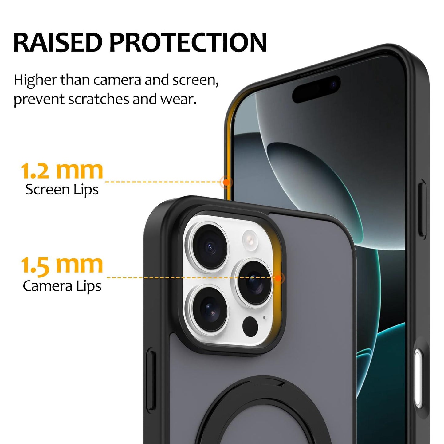 For iPhone 12 / 12 Pro Skin Feel Revolving Kickstand Magnetic Phone Case(Black)