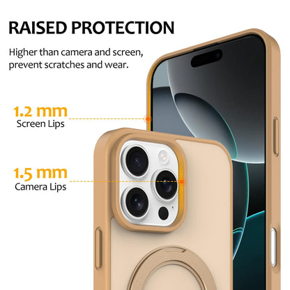 For iPhone 12 / 12 Pro Skin Feel Revolving Kickstand Magnetic Phone Case(Gold)