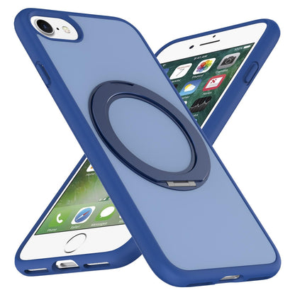 For iPhone SE 2022 / 2020 / 8 / 7 Skin Feel Revolving Kickstand Magnetic Phone Case(Blue)