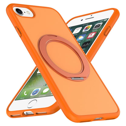 For iPhone SE 2022 / 2020 / 8 / 7 Skin Feel Revolving Kickstand Magnetic Phone Case(Orange)