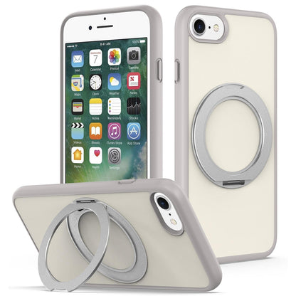 For iPhone SE 2022 / 2020 / 8 / 7 Skin Feel Revolving Kickstand Magnetic Phone Case(Grey)