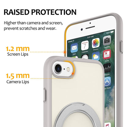 For iPhone SE 2022 / 2020 / 8 / 7 Skin Feel Revolving Kickstand Magnetic Phone Case(Grey)