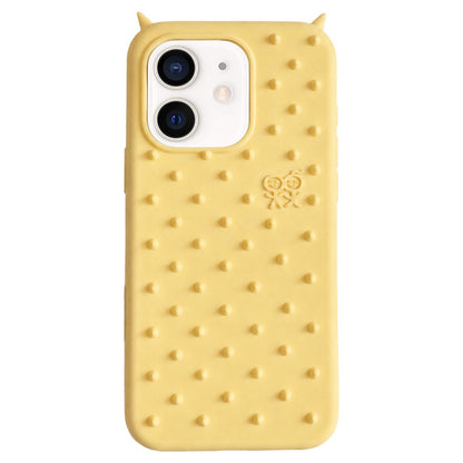 For iPhone 12 Demon Spikes Soft Silicone Phone Case - Yellow - EDA009937519A